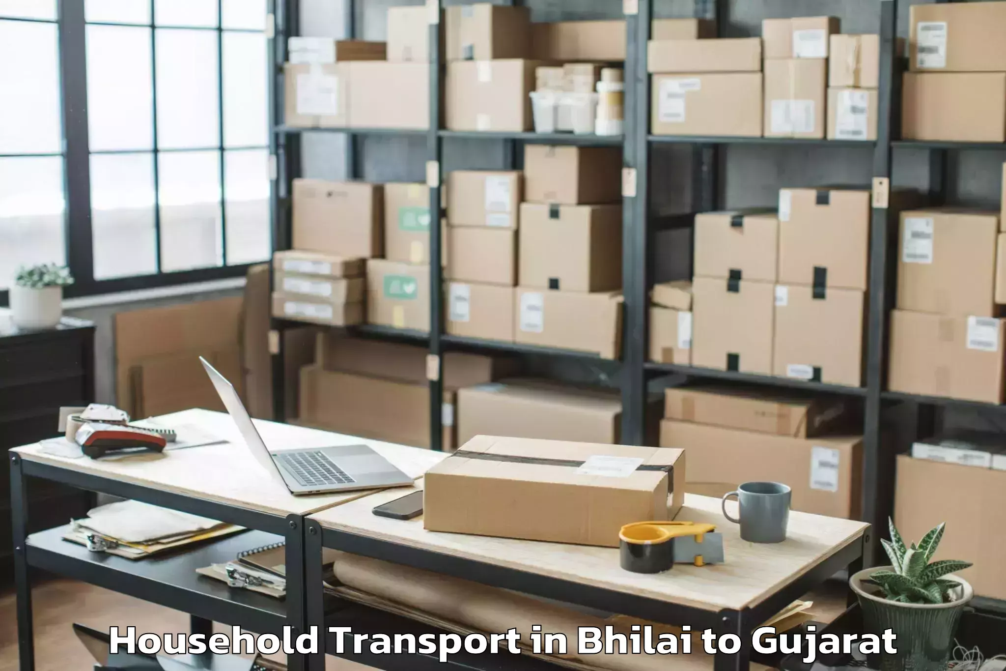 Easy Bhilai to Crystal Mall Rajkot Household Transport Booking